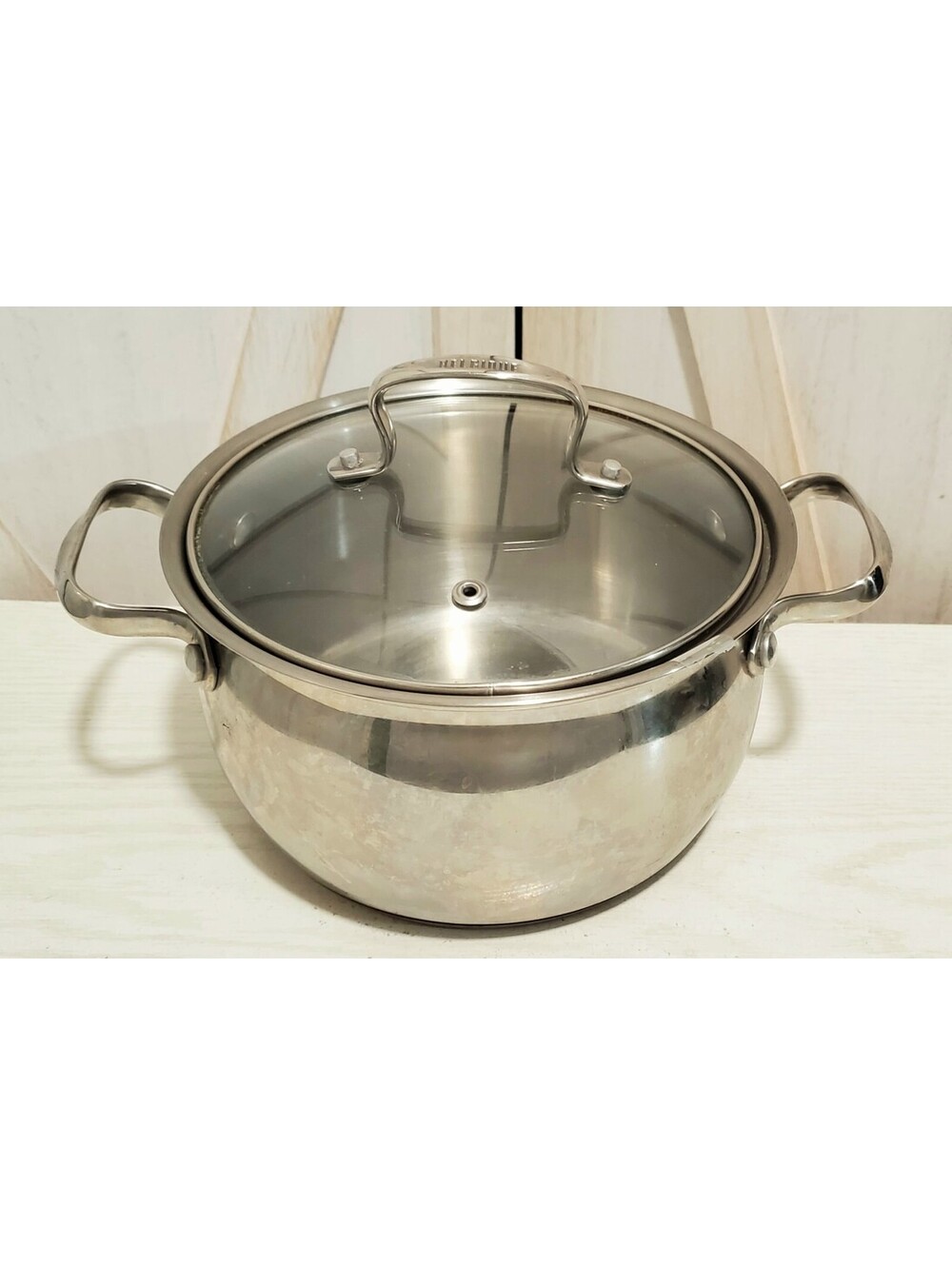 Belgique 10579 Stock Soup Pot 3Qt Stainless Steel Copper Bottom With Glass Lid